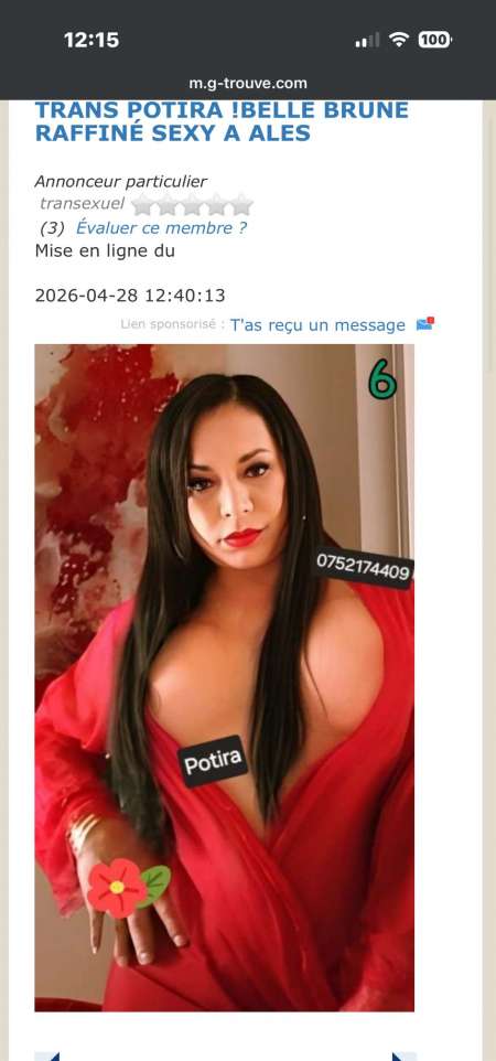 TRANSEXUELLE !BELLE BRUNE SEXY A ALES